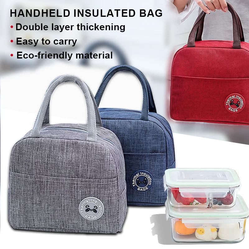 Bag Thermal Bag Portable Ice Pack Tote Canvas Food Container