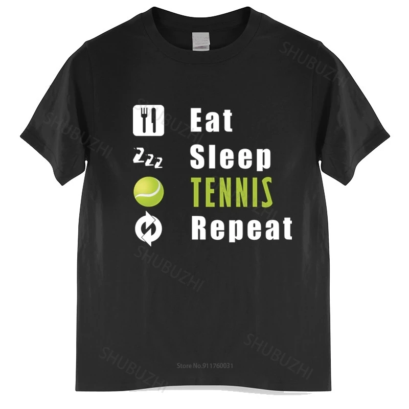

Summer mens tshirt Design Humor Eat sleep tennis repeat tee shirt men summer Pictures mens t-shirts unisex t-shirt teenagers