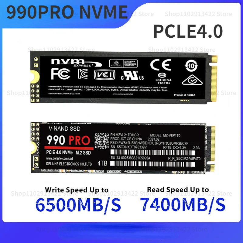 

4TB 2TB 1TB M.2 990 pro Hard drive disk high speed NVME SSD TLC 500MB/s internal Solid State Drives for laptop desktop ps5 ps4