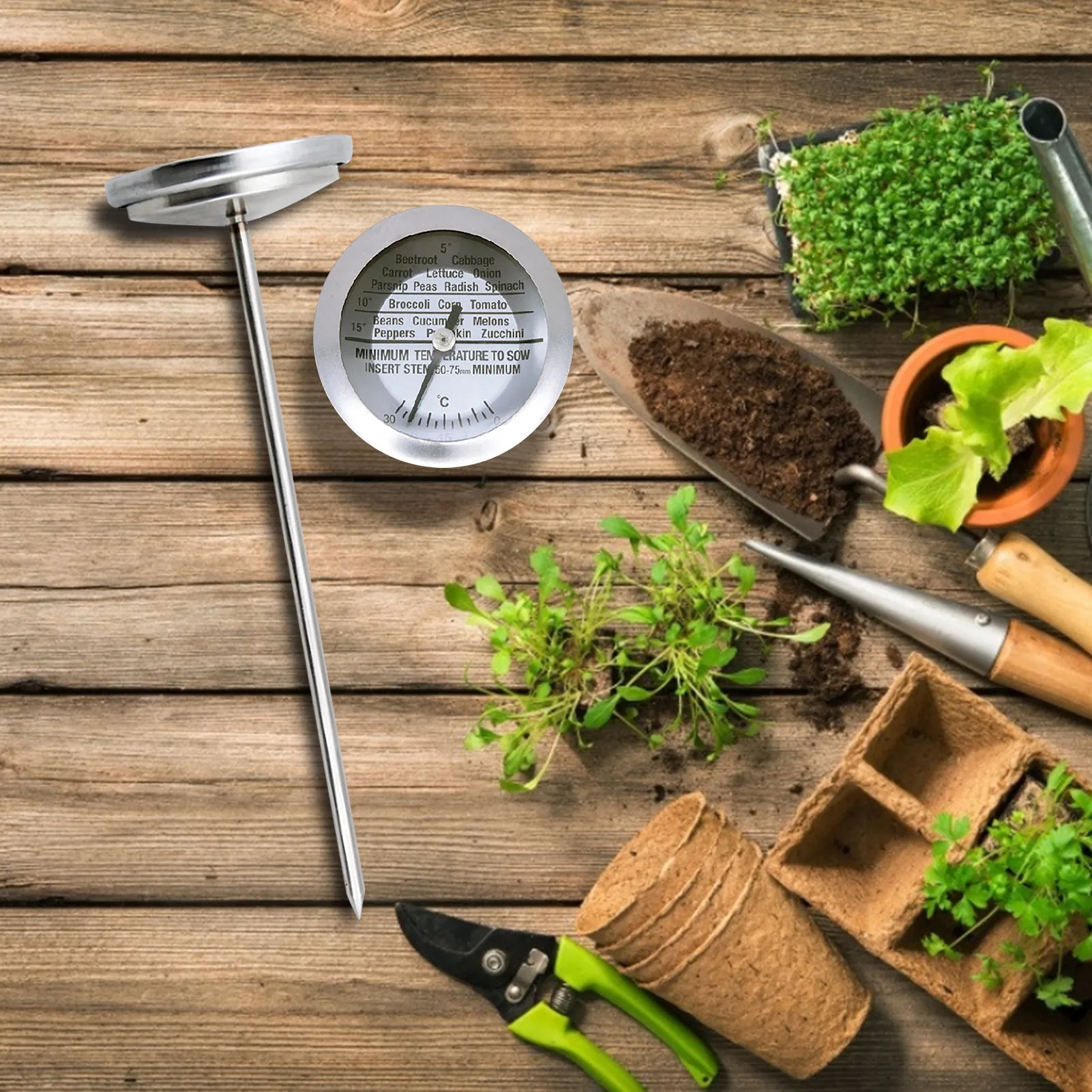 

Почвенный термометр для садоводства, 167 мм Датчик температуры почвы, компостные термометры, тестер температуры почвы и компоста, сад