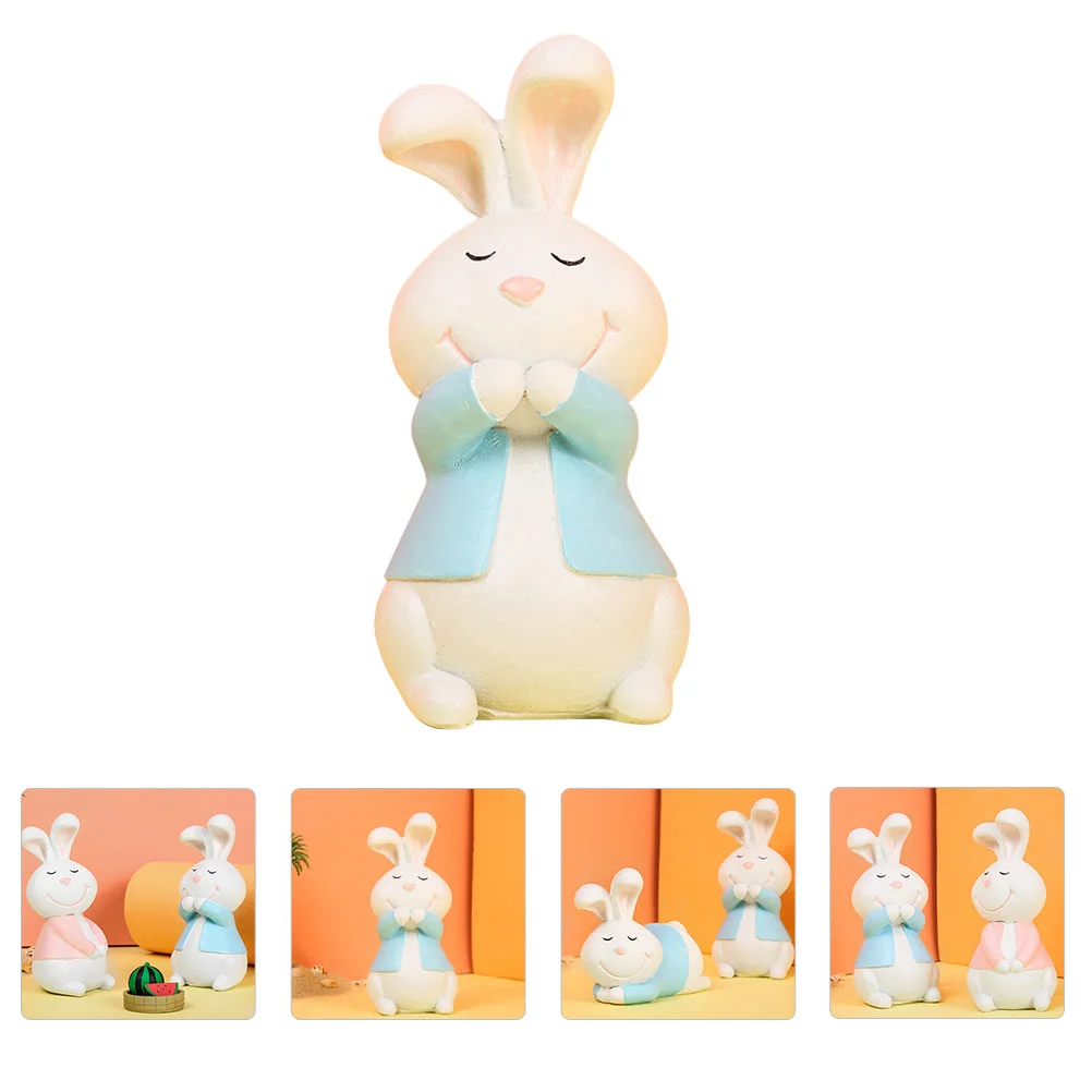 

Decorative Bunny Statue, Adorable Bunny Decor Desktop Rabbit Decor Tabletop Decor