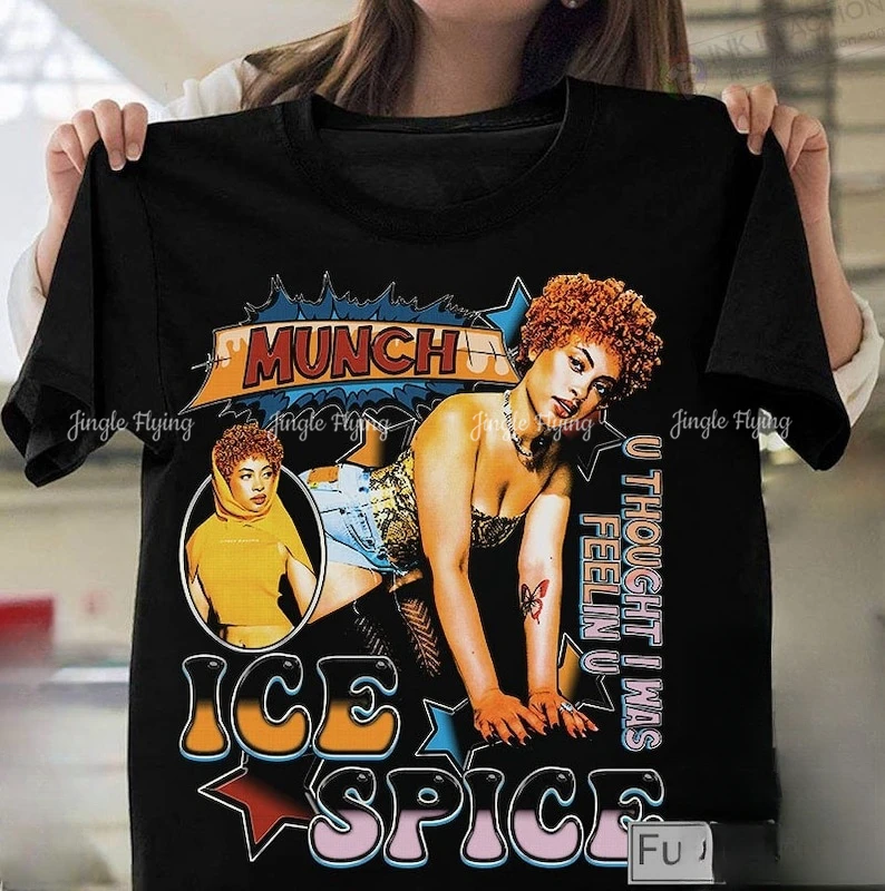 Винтажная футболка Ice Spice футболки в стиле ретро 90-х подарок