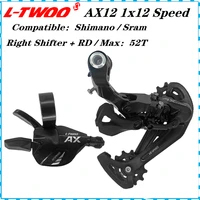 ltwoo mtb ax12 1x12 speed bicycle transmission groupset sl ax12 shifter and rd ax12 rear derailleur 52t shadow 12s 12v parts