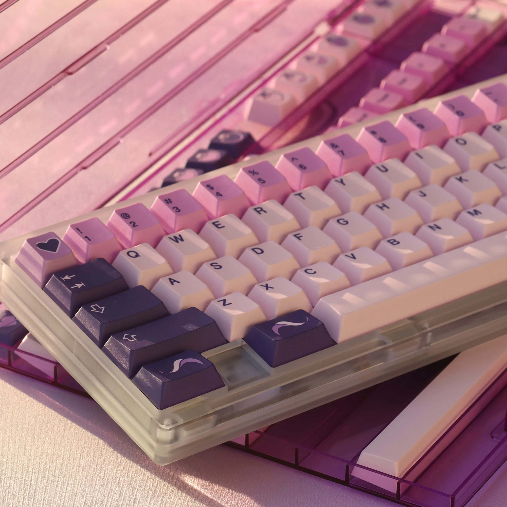 JKDK Studio Love Magic PBT Keycaps Cherry Profile  Purple Pink Keycaps Personalized DIY Keycap Keyboard for MX Switch