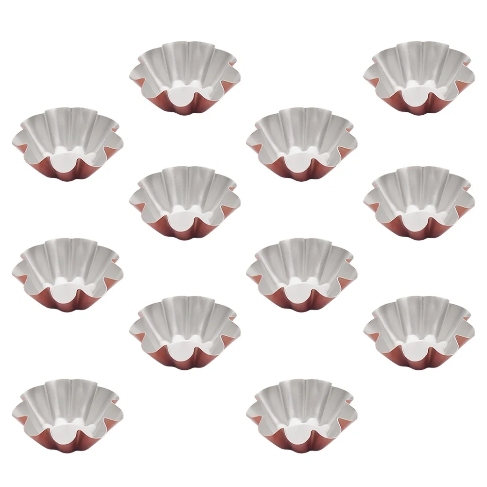 12 шт. золотая металлическая форма для яичного пирога цветка чашка выпечки