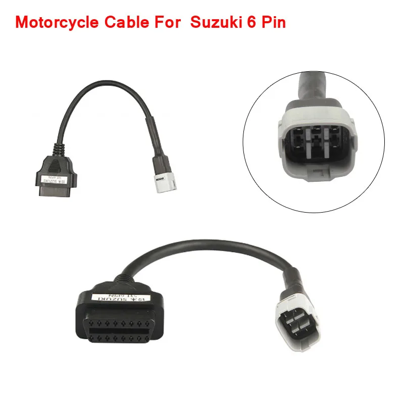 OBD Motorcycle Cable For Suzuki 6 Pin Plug Cable Diagnostic Cable 6Pin to OBD2 16 pin Adapter