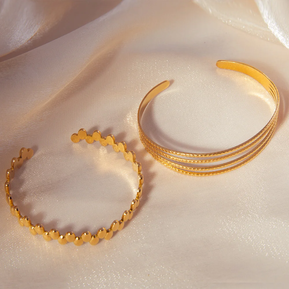 Liora браслеты из нержавеющей стали 316L для женщин модные браслеты-манжеты золотого