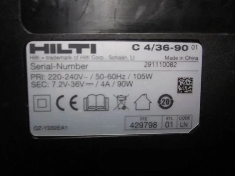 Зарядное устройство для литиевых аккумуляторов HILTI C4/36 90 220 В 14 4-36 в (оригинальные