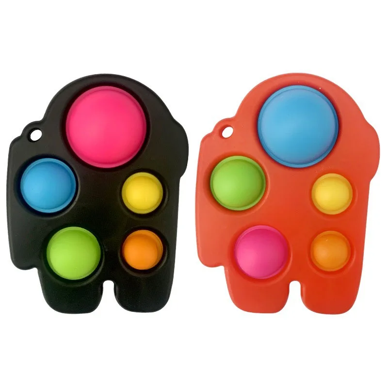 

Silicone Bubble Fidget Toy Simple Dimple Keychain Stress Relief Toys Sensory Games Autism Popper Antistress for Children Gift
