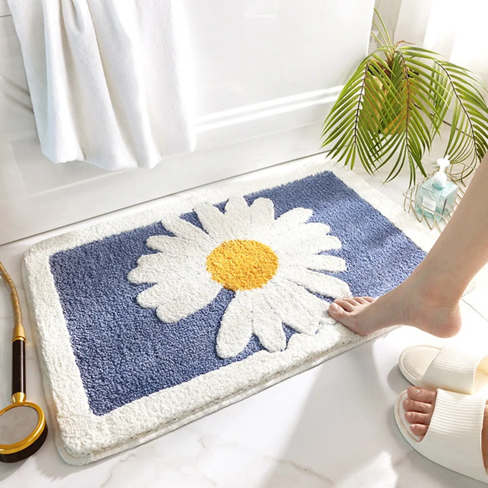 

Входной коврик-Маргаритка, впитывающие кухонные коврики для спальни, гостиной, Нескользящие напольные мягкие коврики для ванной