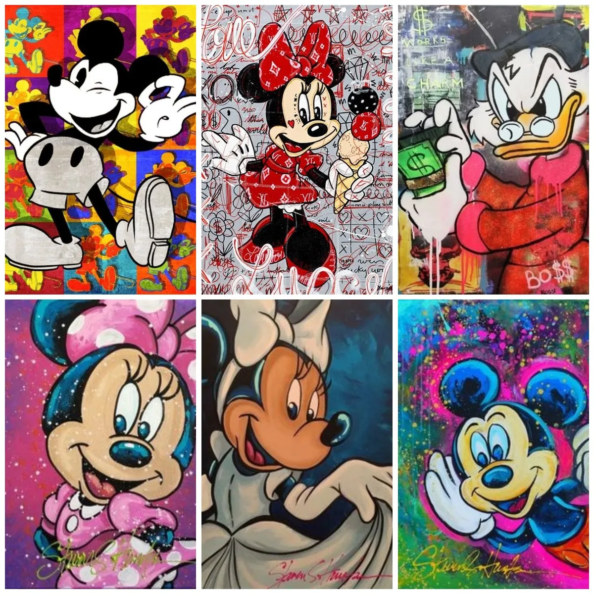 

5D Diamond Painting Disney Cartoon Uncle Scrooge Donald Duck Mickey Comic Poster Embroidery Cross Stitch Mosaic Drill Home Decor