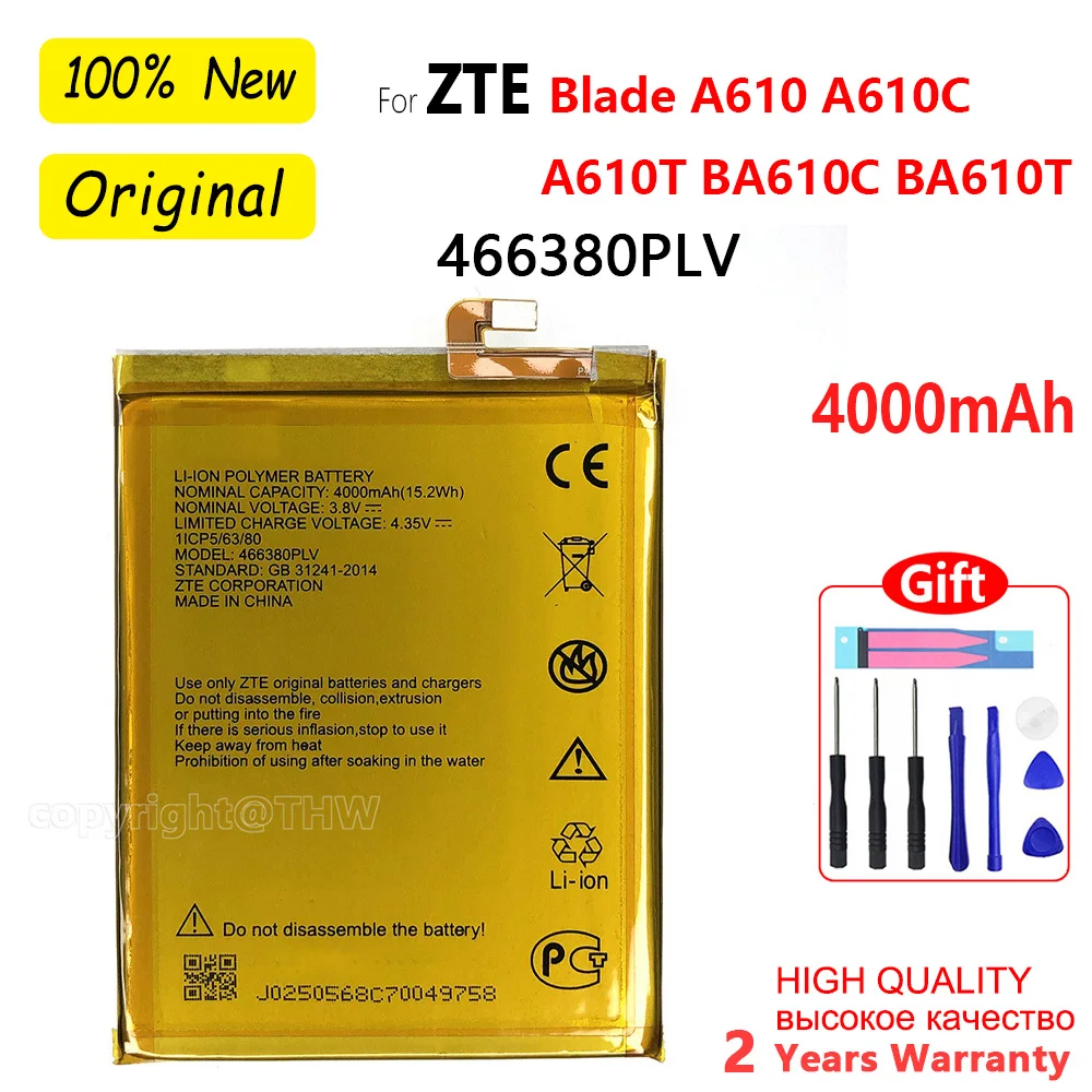 

Original 466380PLV Replacement Battery For ZTE BLADE A610 A610C A610T BA610C BA610T /Z11 MiniS NX549J Z17 Mini NX569H NX569J