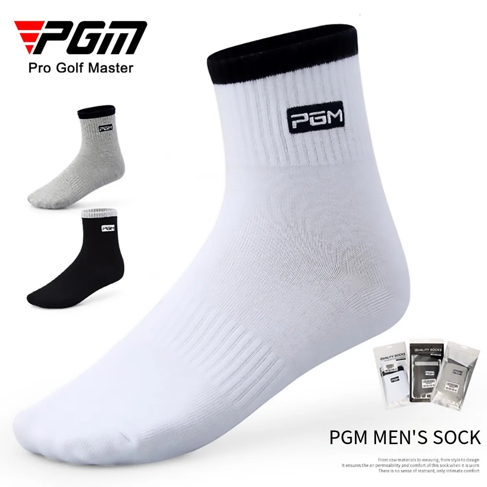 

PGM Golf Mid-Tube Socks Men's Sports Socks Cotton Sweat Absorbent Spring Summer Sports Outdoor Running Socks