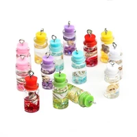 10pc 1018mm mini conch bottle charms miniature figurine resin craft pendant for earrings jewelry making diy accessories