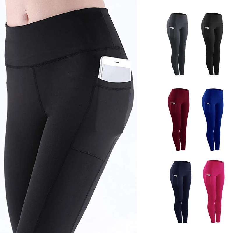 

Женские Штаны Для Йоги, облегающие быстросохнущие эластичные леггинсы для фитнеса и спорта на открытом воздухе с карманами