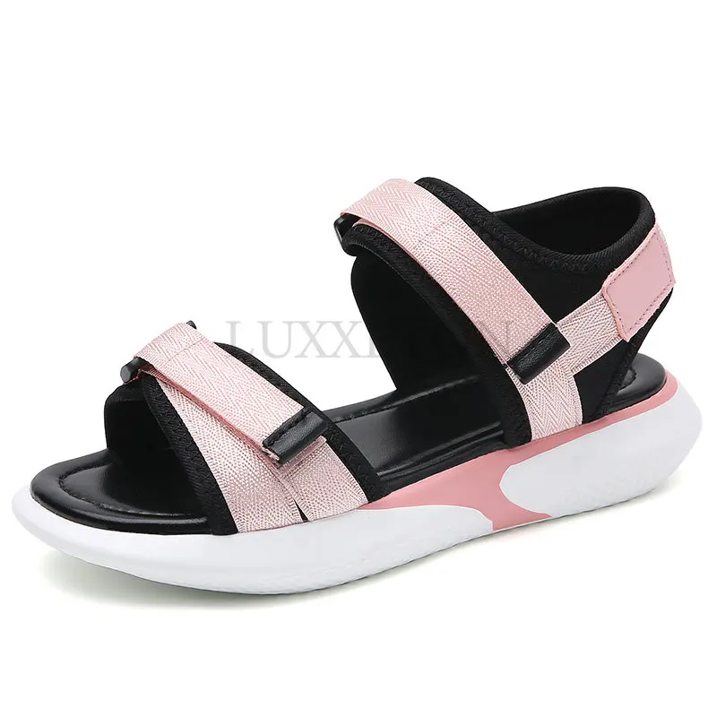 

Womens Flat Sandal Plus Size Women Casual Sandals Summer Platform Shoes Flat Sandalen Dames Schoenen Black Pink Woman Shoes