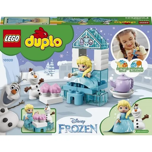 Фото Оригинальный Конструктор LEGO DUPLO 10920, Эльза И Олаф, Чайная Вечеринка, игрушка для малышей, игровой набор, кирпичи, 17 шт. в возрасте + 2 шт. в подар... №4
