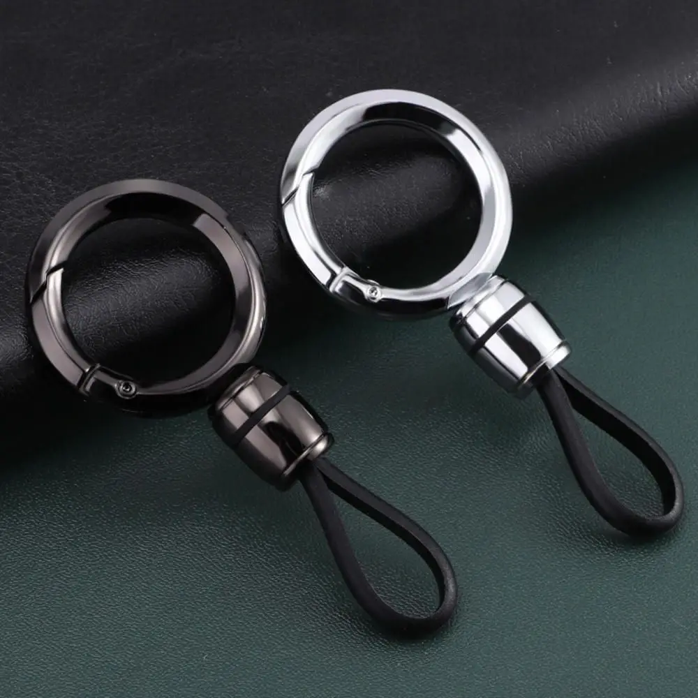 

Zinc Alloy Tpu Keychain Round Oval Metal Rope Buckle Waist Hanging Car Key Pendant Creative Keyring Men Women Portable New