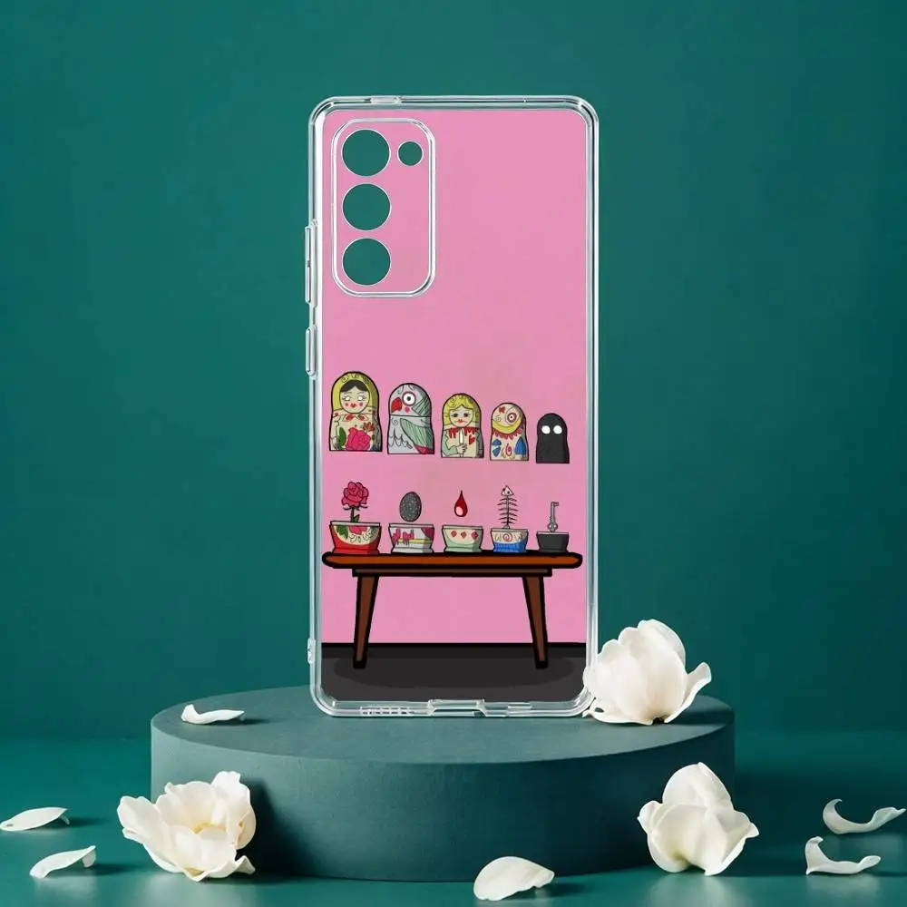 Фото Чехол для телефона с русскими матрёшками для Samsung Galaxy S24 S25 S23 S22 S21 Plus S24 S25, прозрачный чехол. №2