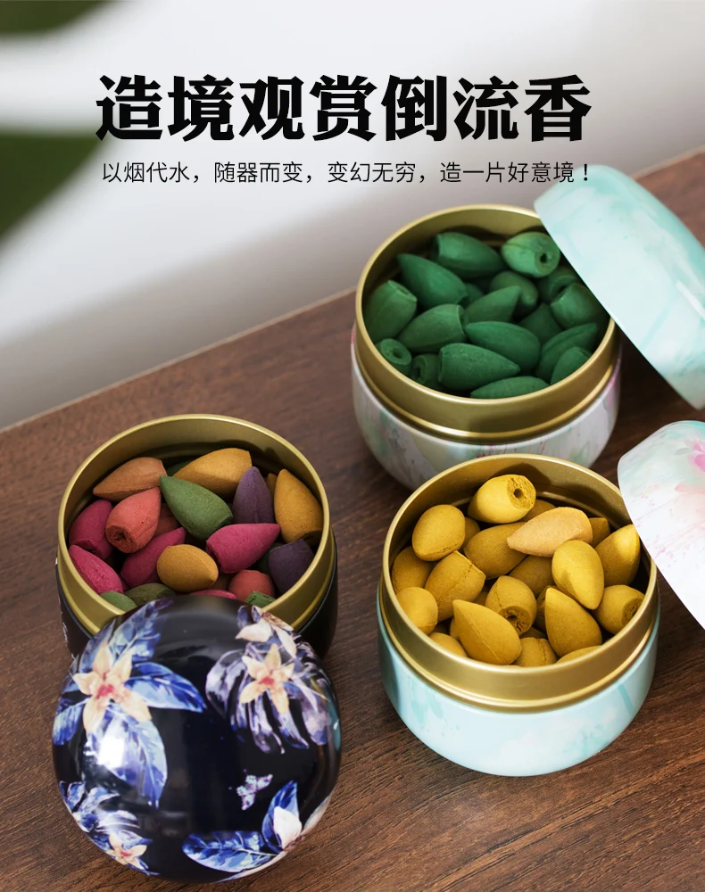 

Latest Amu Backflow Of Incense Tablets Ornamental Aromatherapy Agarwood Sandalwood Argy Wormwood Floral Arborvitae Home Incense