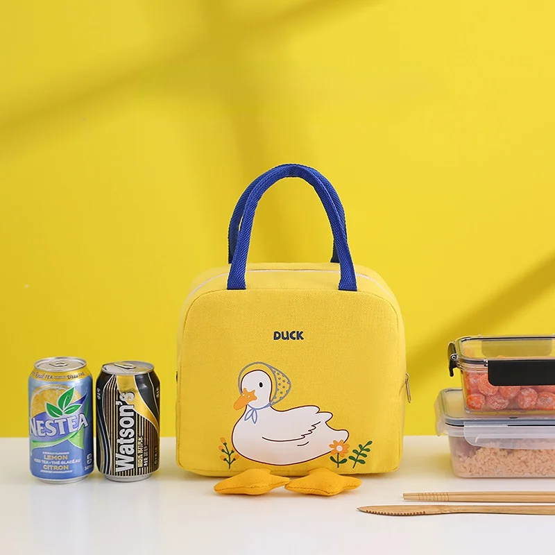

Cute Yellow Duck Thermal Lunch Bag for Women Insulated Picnic Food Carrier Cooler Ice Pack Kids Portable Dinner Container Bags