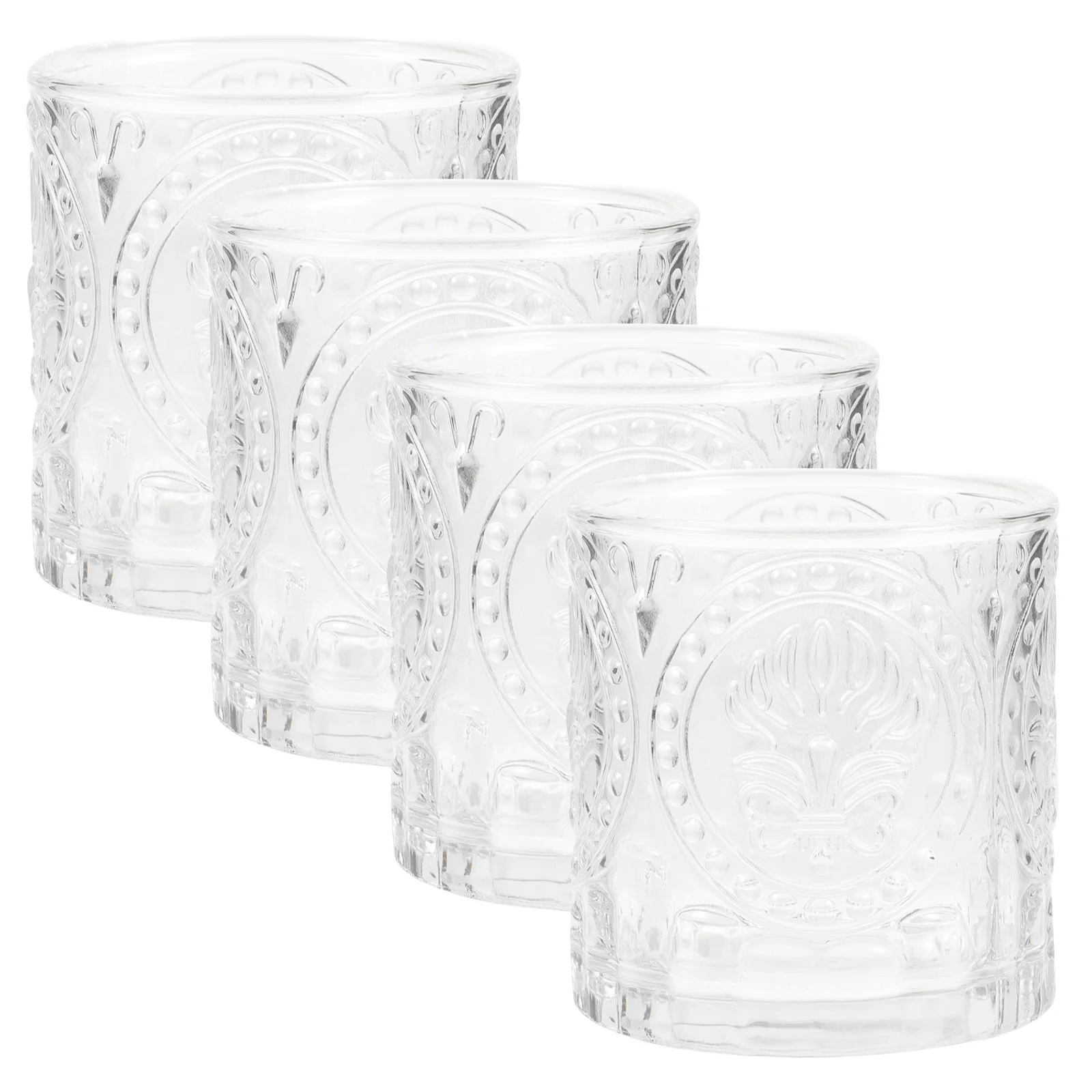 

4 Pcs Ball Rack Clear Candlestick Holder Cup Crystal Holders Candlesticks Decorative Glass Tealight