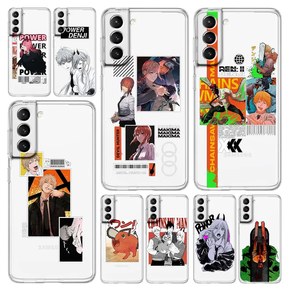 

Anime Chainsaw Man Pochita Phone Case For Samsung Galaxy S23 S22 Ultra S20 S21 FE 5G S10 S10E S9 S8 Plus 4G Clear Cover Couqe
