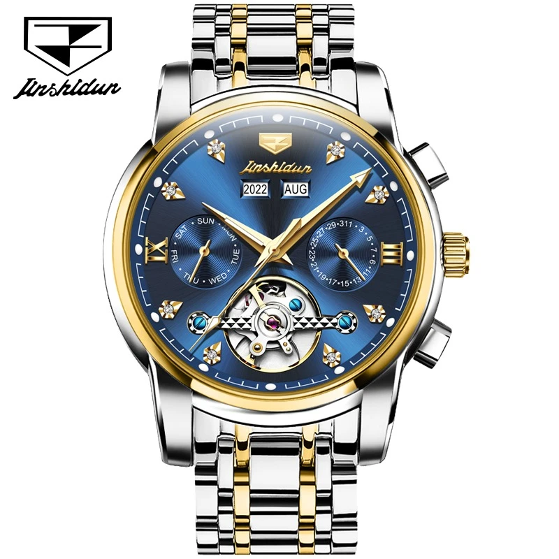 JSDUN 8942 Механические модные часы Подарочный ремешок для часов из нержавеющей