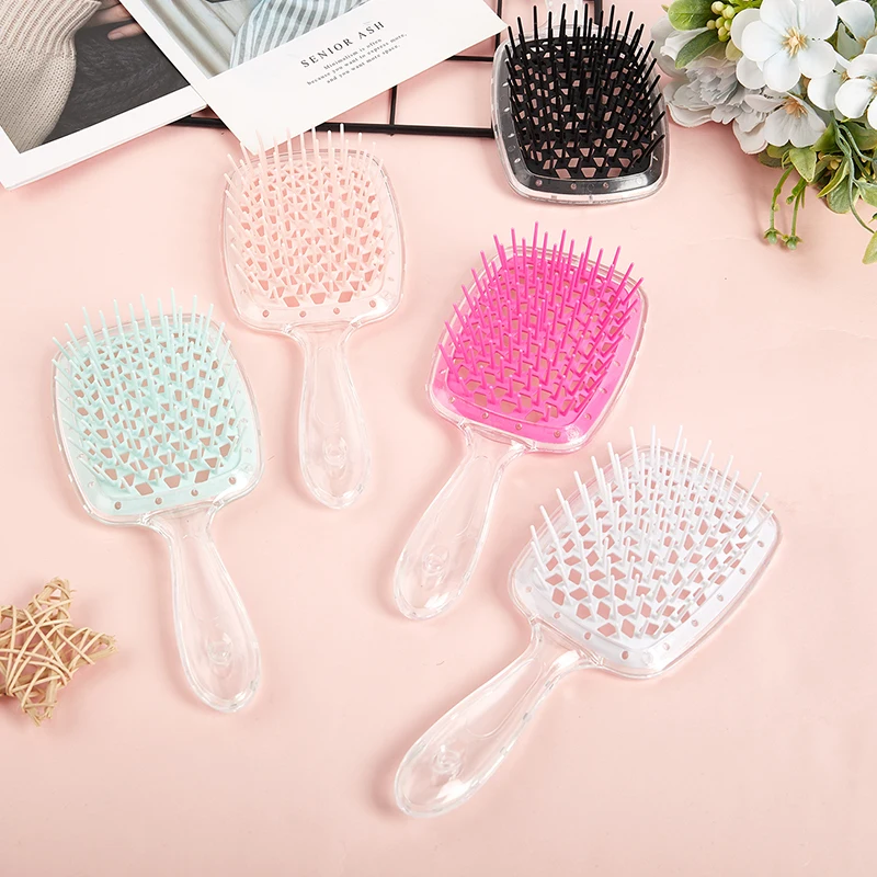 

New Wide Teeth Hollow Mesh Combs Women Scalp Massage Comb Salon Hair Brush