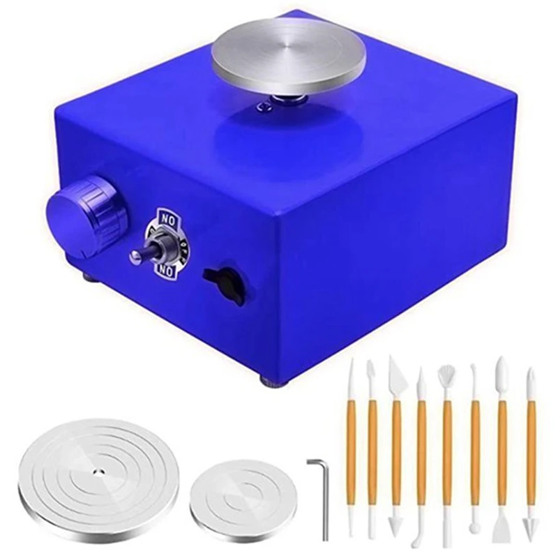 

Pottery Molding Machine, Adjustable Speed Electric Ceramic Wheel Carving Tool, DIY Clay Tool Ceramic Machine(US Plug)