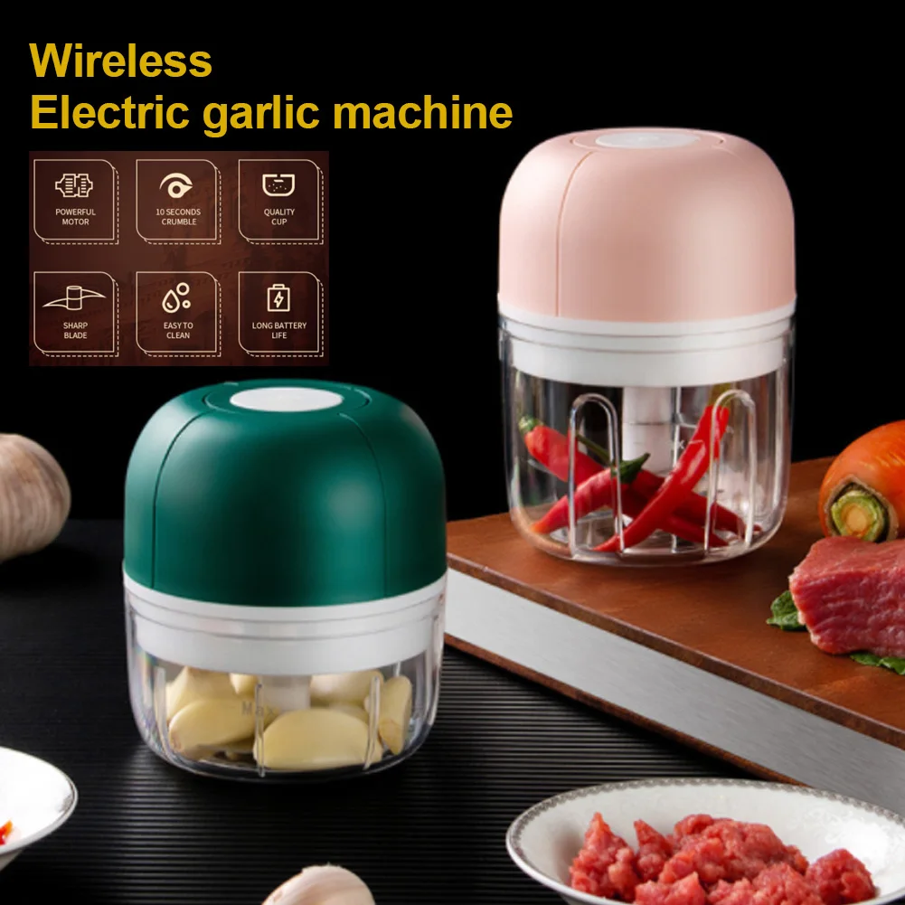 

Wireless Electric Garlic Press Household Portable Meshed Garlic Device Mini Meat Grinder Baby Complementary Food Mixer Promotion