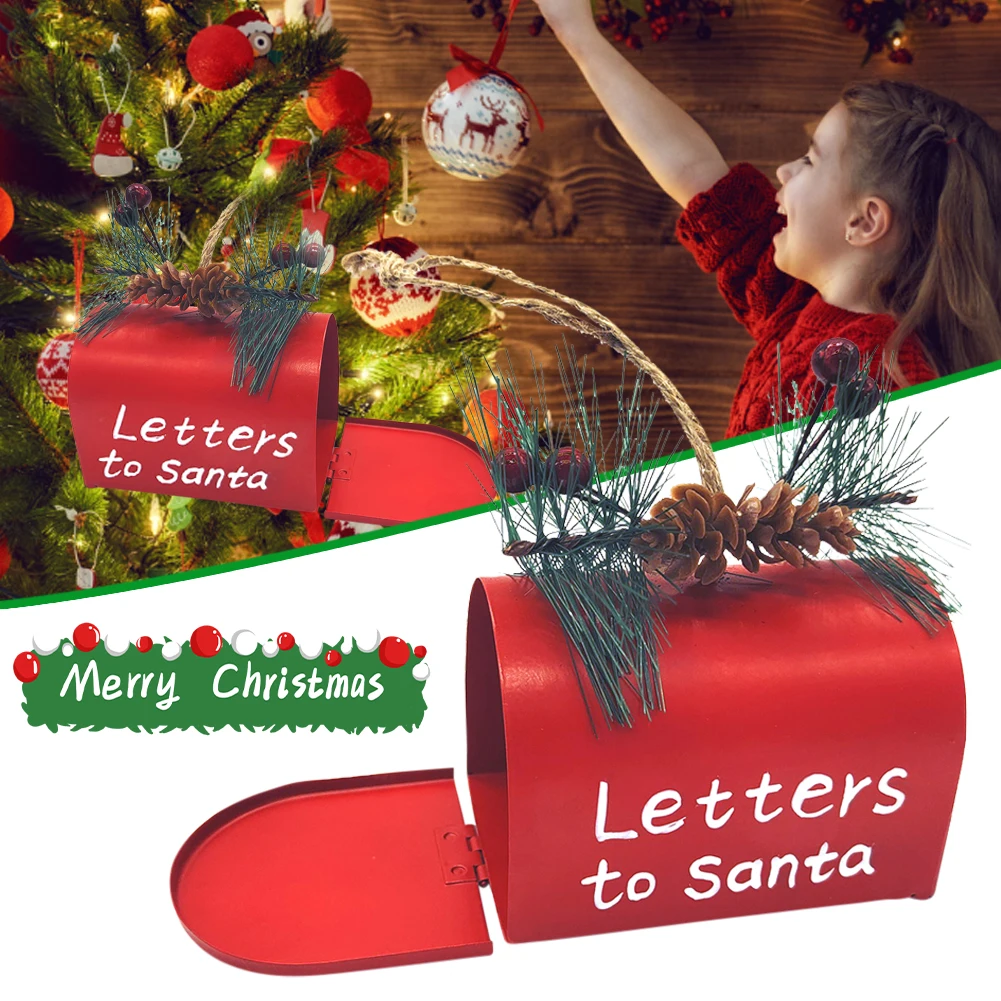 

Christmas Decoration Red Mailbox Hanging Ornaments Christmas Tree Pendant Letters To Santa Claus New Year Shop Office Home Decor