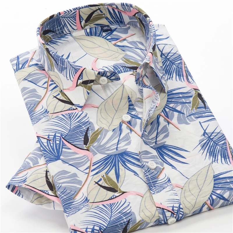 SHAN BAO XXL-10XL Plus Size Summer Brand Lightweight Loose Short Sleeve Shirt Classic Print Men's Casual Beach Thin Shirt