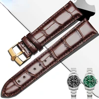 generic leather watch bands for rolex yacht master watch with daytona black and green water ghost log type bracelet male 20mm