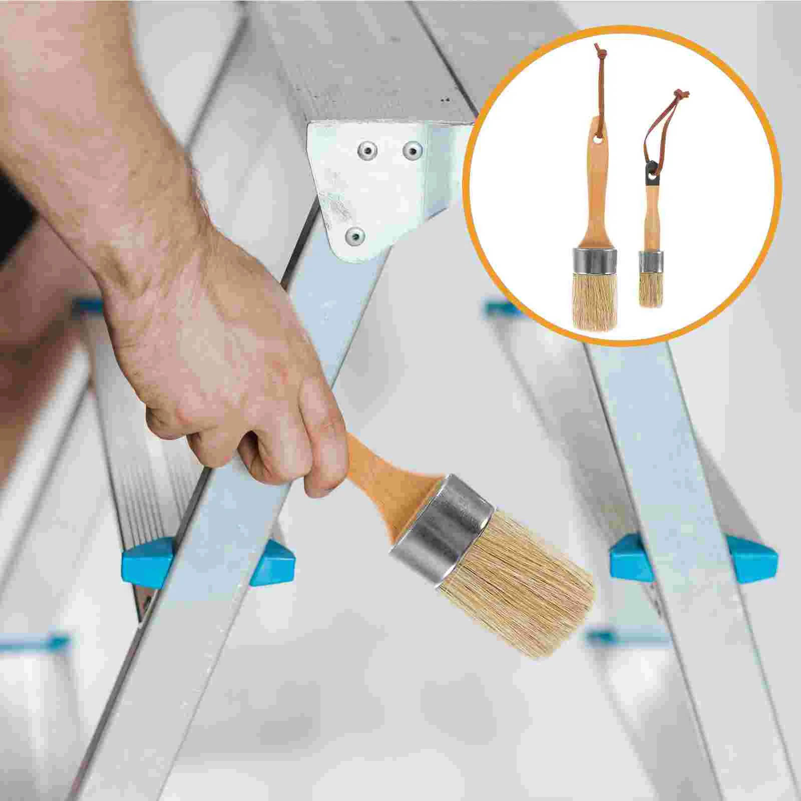 

2 Pcs Stain Brushes Wood Emulsion Chalk Paint Walls Bristles Deck Furniture Painting