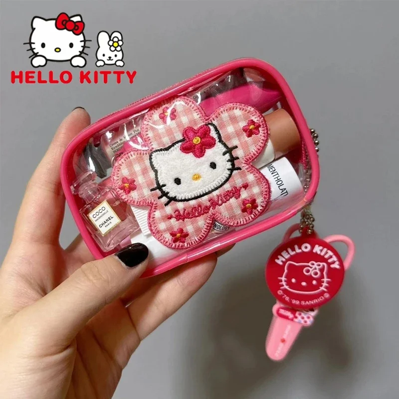 Мини-органайзер Hello Kitty сумка для макияжа милая прозрачная Водонепроницаемая