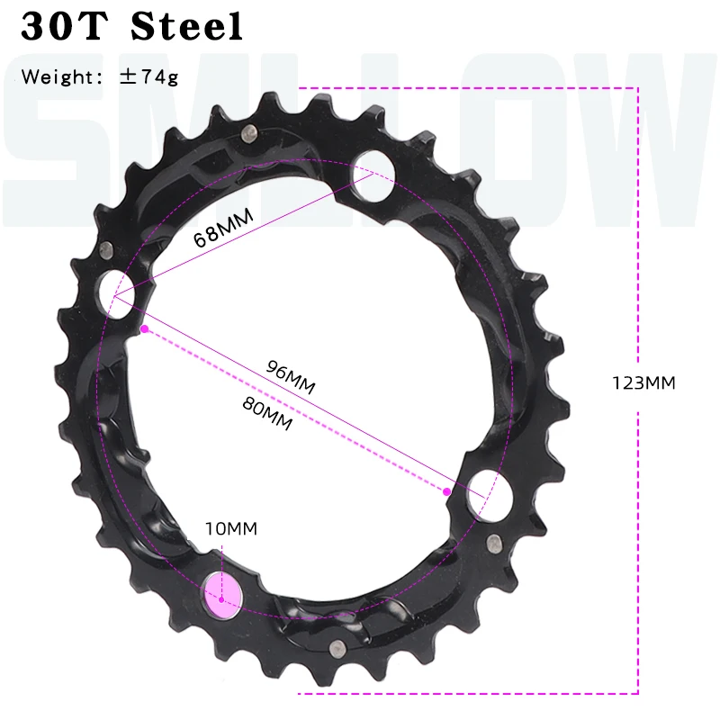 Горный велосипед велосипеда Цепь Цепь Ползунок Шестерня Сталь 22Т 24Т 32Т 42Т 44Т Велоспорт Ультралегкий Шатун Цепная колесо Аксессуары.