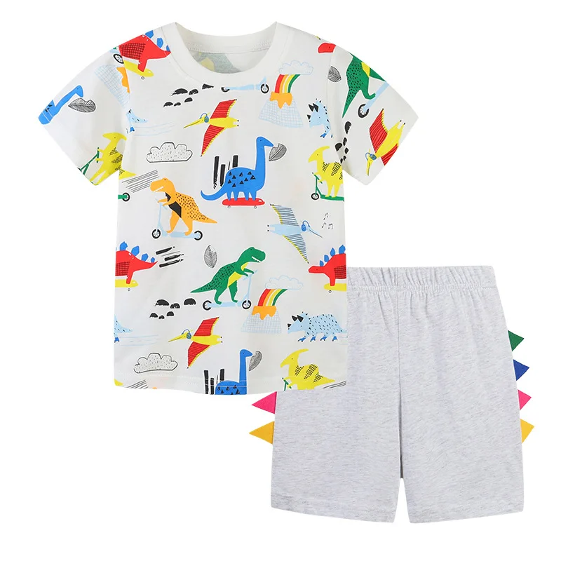 

Baby Clothes For Boy Toddler Casual Clothing Sets Infant Cartoon Animal Print T-shirt + Shorts 2pcs Set Children Summer Outfits