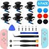 6 Pack Joycon Joystick Replacement Repair Kit for Nintendo Switch 3D Analog Thumb Sticks Caps Switch Lite OLED Tool Accessories