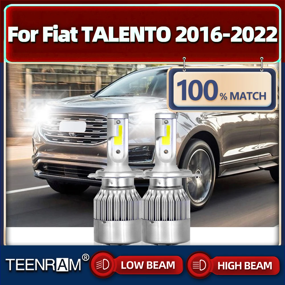 

120W LED Lights H4 LED Car Headlight Bulbs 12V 6000K Auto Lamp 20000LM For Fiat TALENTO 2016 2017 2018 2019 2020 2021 2022