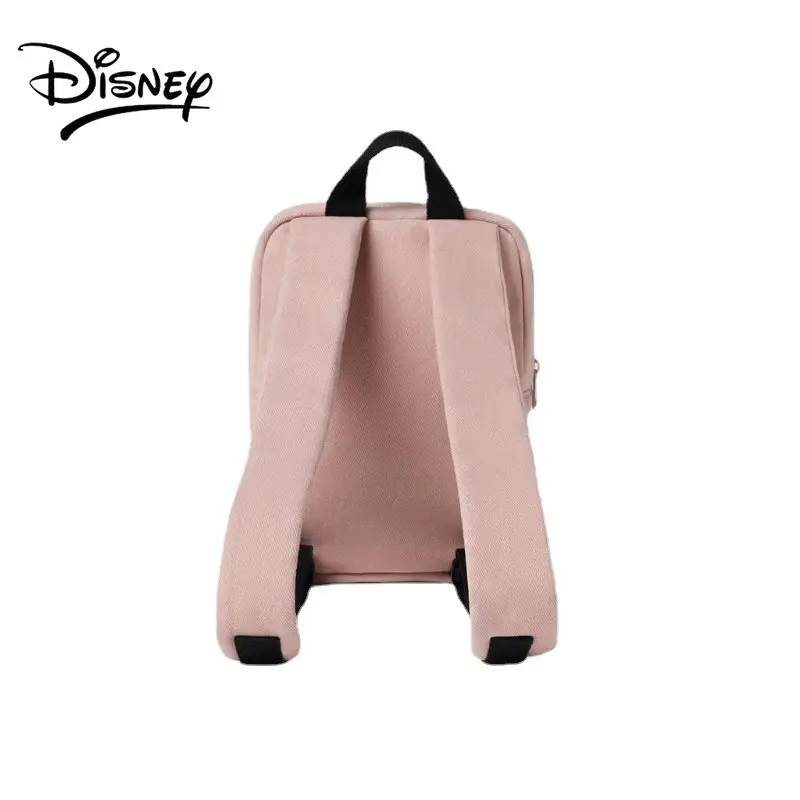 Disney Mickey Mouse Shoulder Backpack for Girls Children Color Cotton Twill Canvas Embroidery Love Minnie Cartoon Pattern