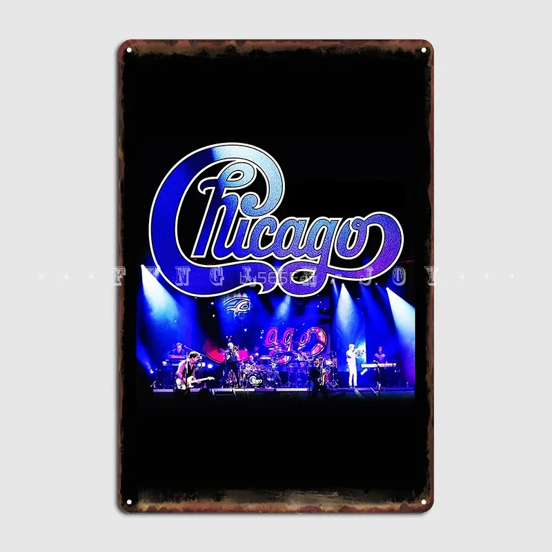 

Chicago Music Popular Metal Plaque Poster Pub Designing Cinema Mural Painting Tin Sign Poster