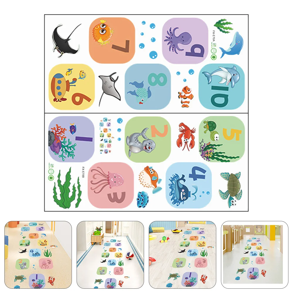 

1 Sheet Hopscotch Floor Decals Hopscotch Stickers Kids Game Stickers for Floor