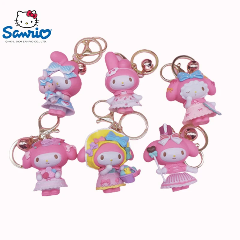 

kawaii Sanrio My Melody Keychain Key Cover Couple Pendant Cartoon Keyrings Car Keys Ornaments Anime Figure Keychains Child Gifts