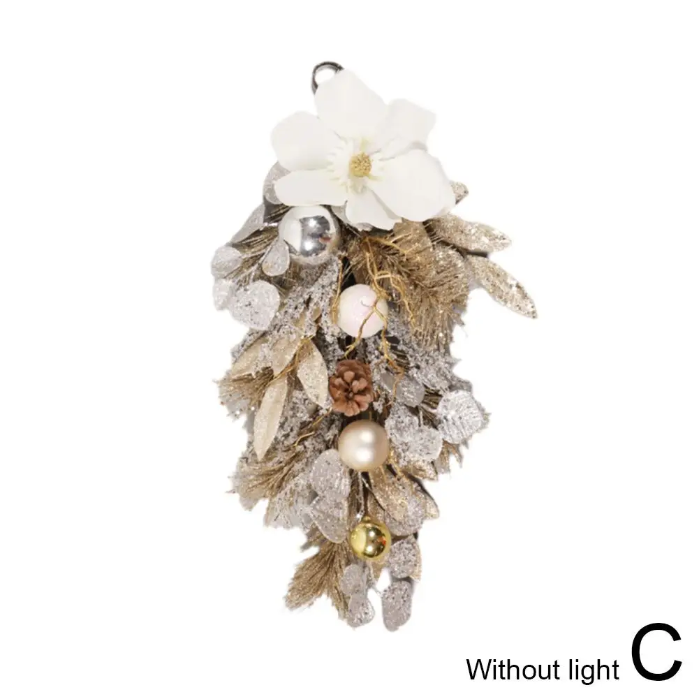 Рождественские каплевидные венок золотые искусственные сосны рождественские