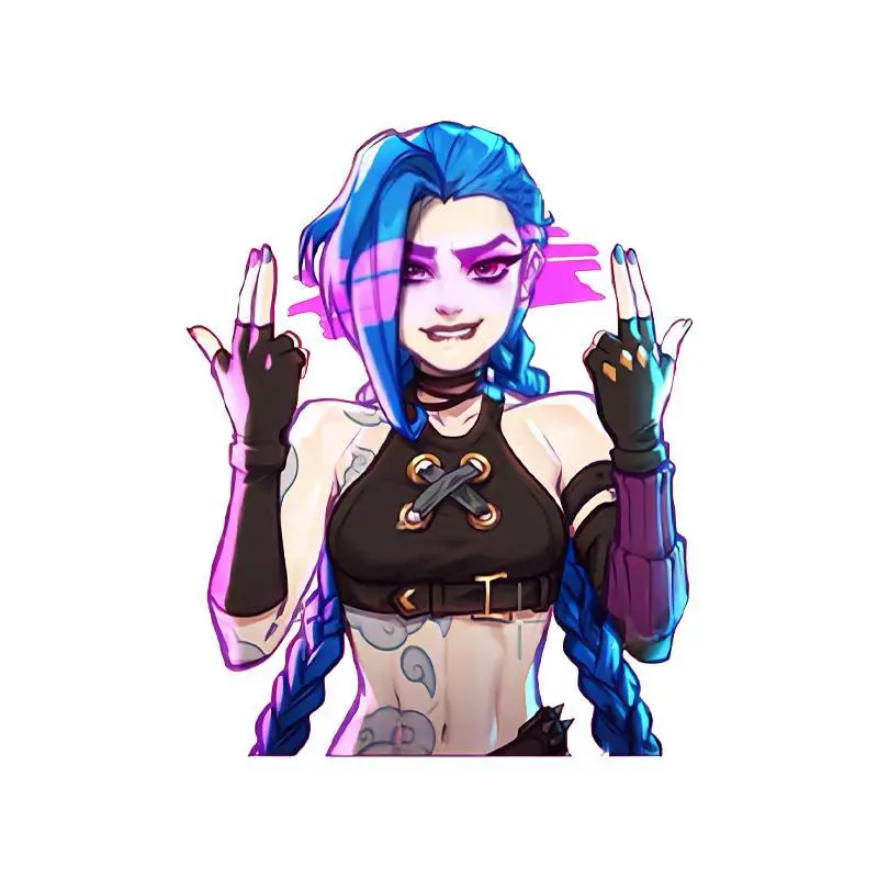 

Arcane Jinx автомобильная наклейка аниме самоклеящаяся авто наклейка мотоцикл декоративный мультфильм компьютер ноутбук кожа шлем наклейки подарки