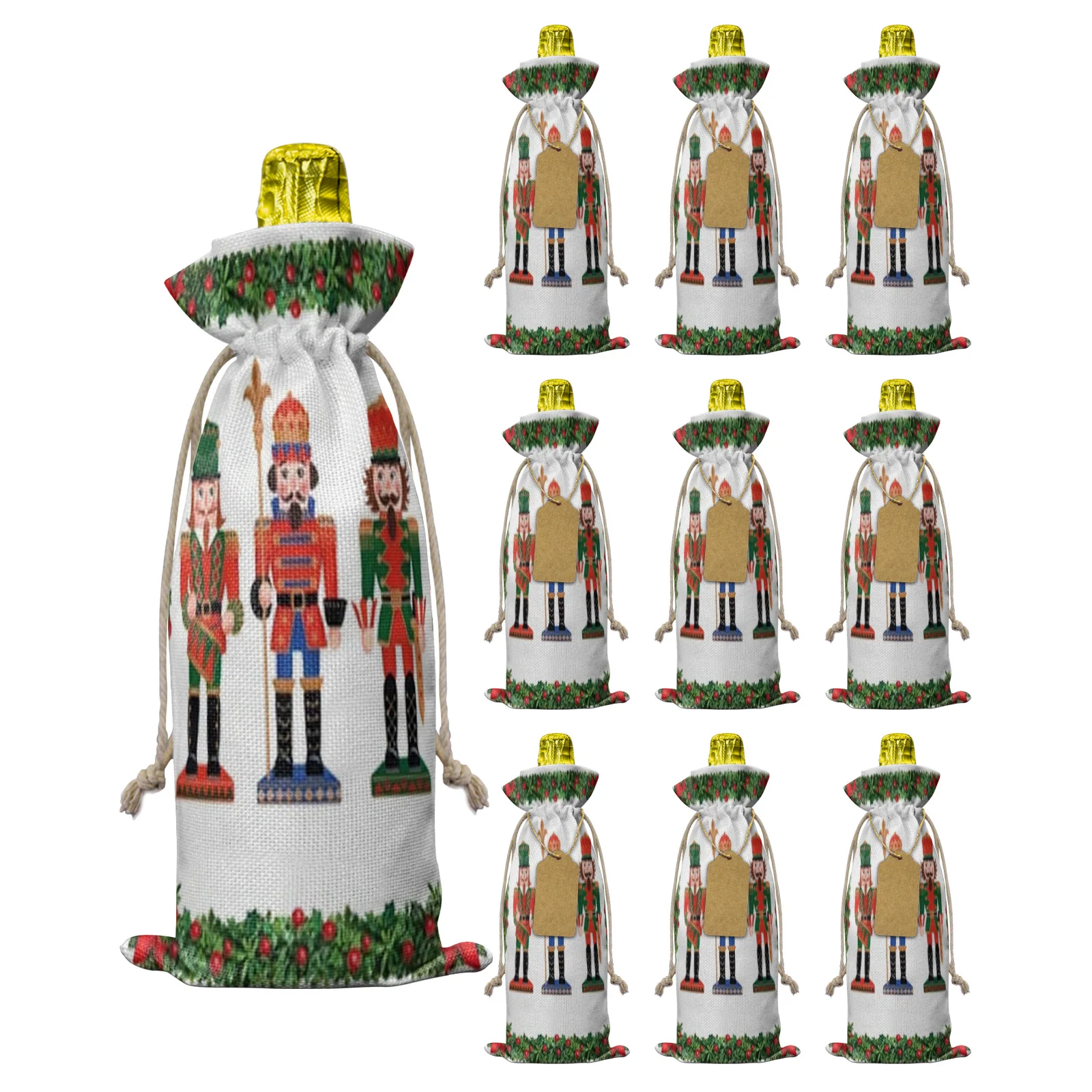 

10 шт., чехлы для бутылок с листьями и шариками