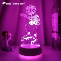 newest acrylic led night lamp skating for office decor adult sport nightlight event prize touch sensor remote desk lamp gifts