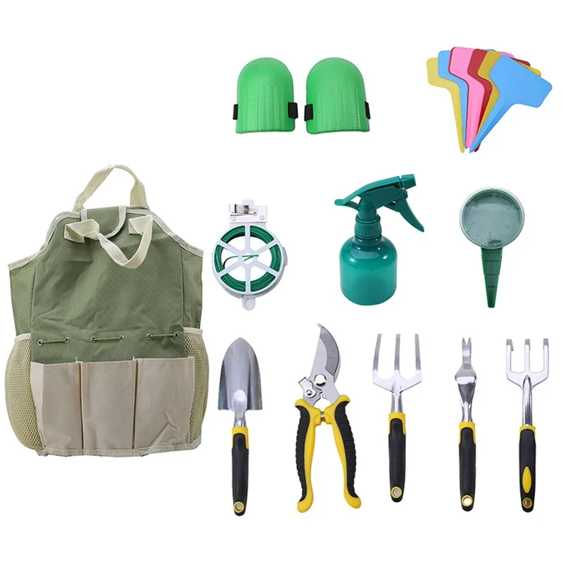 

13pcs Garden Cultivating Transplanting Kit Plants Seedling Succulent Transplanter Shovel Rake Spade Drilling Fertilize Tool