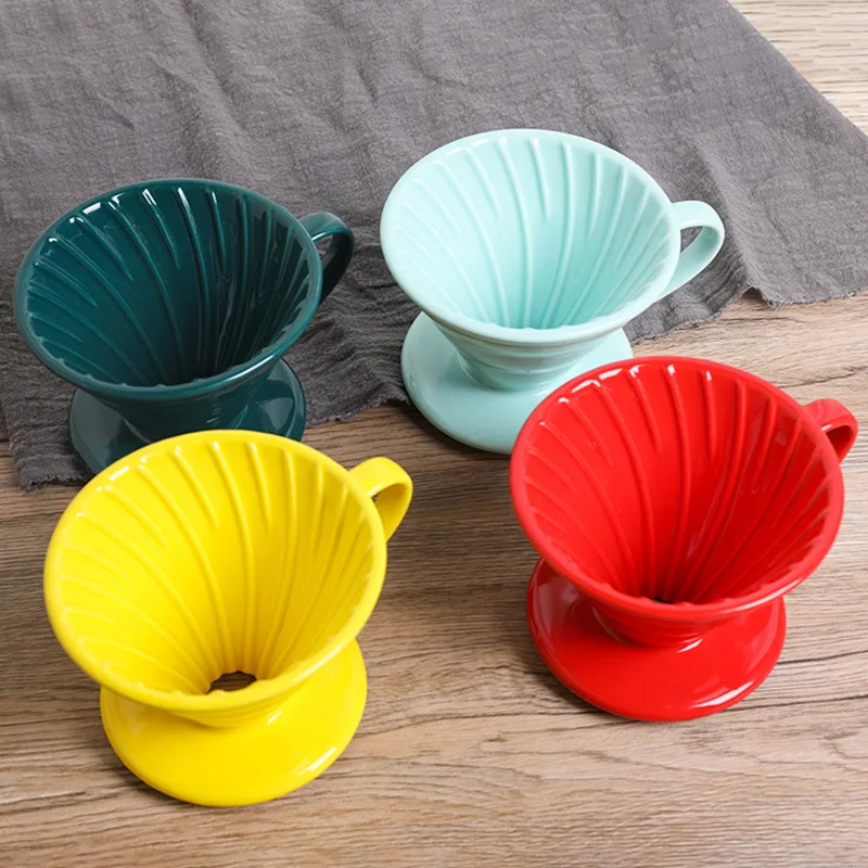 

Ceramic hand-brewed coffee filter cup V60 conical filter threaded drip coffee cup creative coffee utensils
